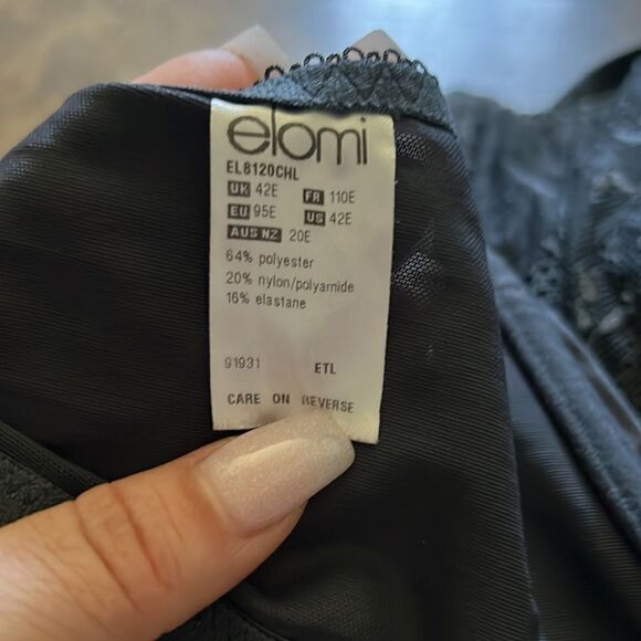 Elomi Hermione Charcoal Underwired
Bandless Molded Bra EL8120 Sz-42E Usa - Picture 5 of 8